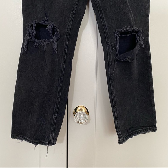 Abercrombie & Fitch Curve Love Ultra High Rise 90s Straight Jean - Ripped black - Picture 8 of 11